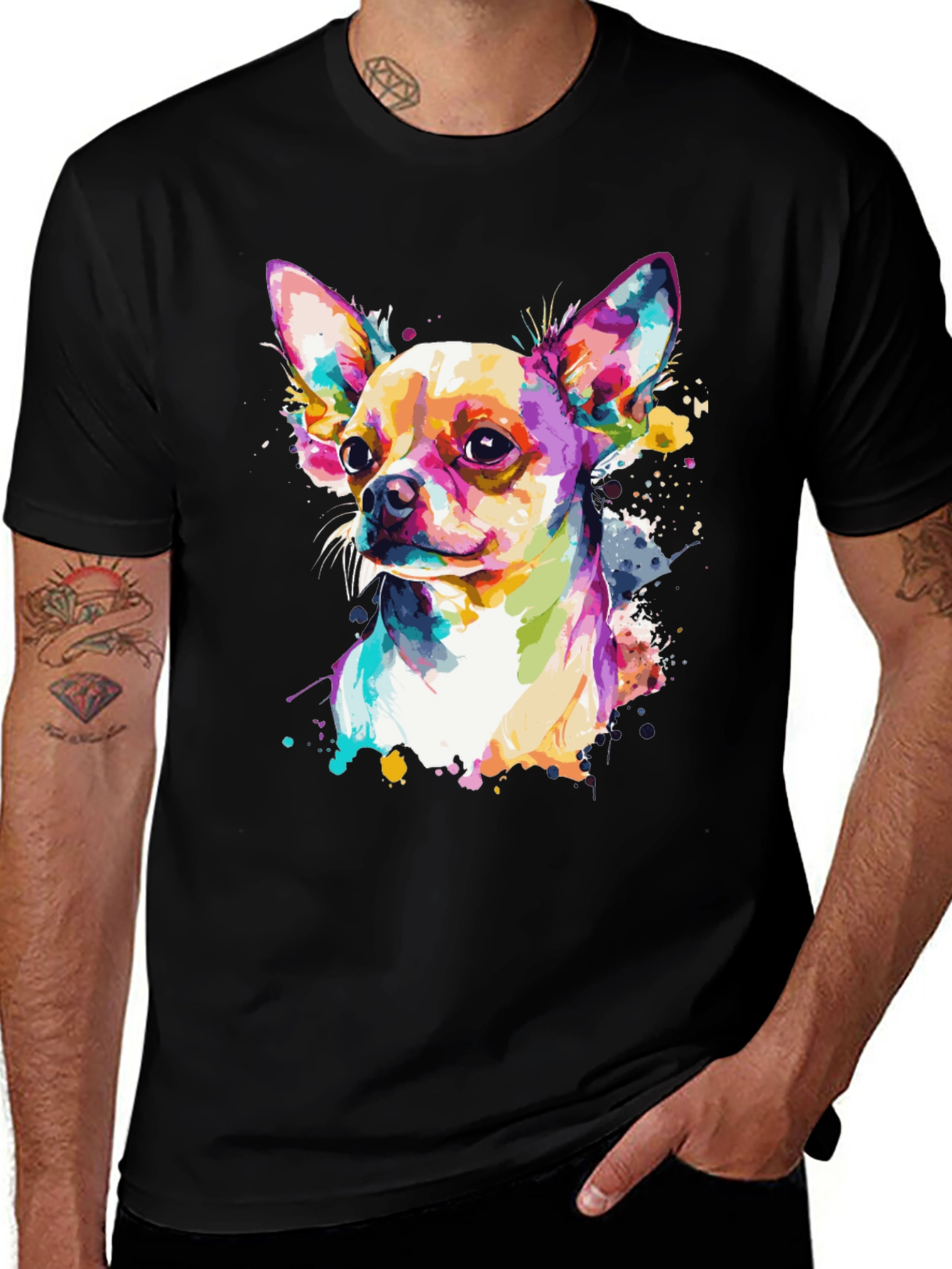 Colorful Chihuahua Graphic Tee - Dog Lover Shirt