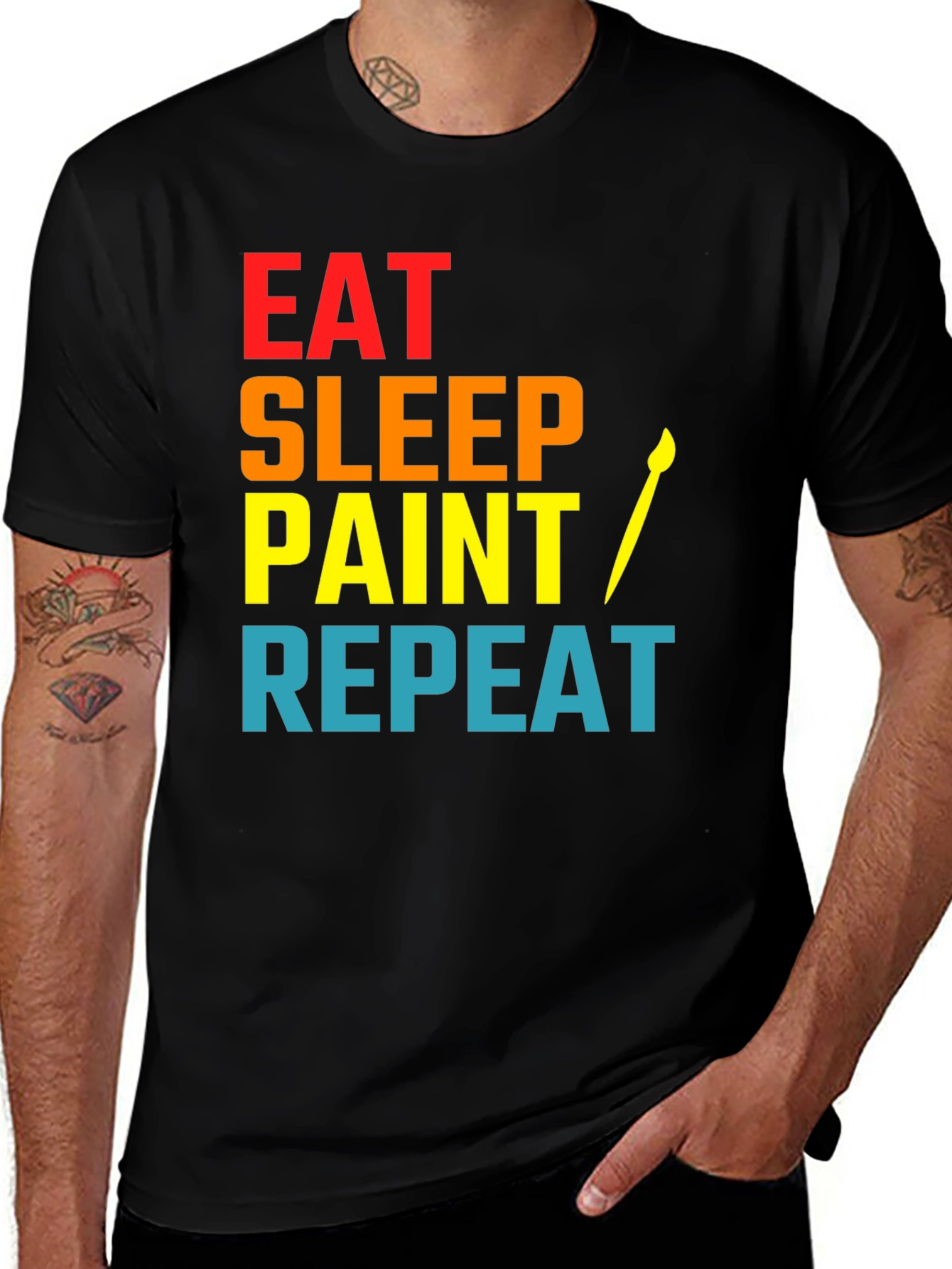 Variant 15 of Eat Sleep Paint Repeat T-Shirt