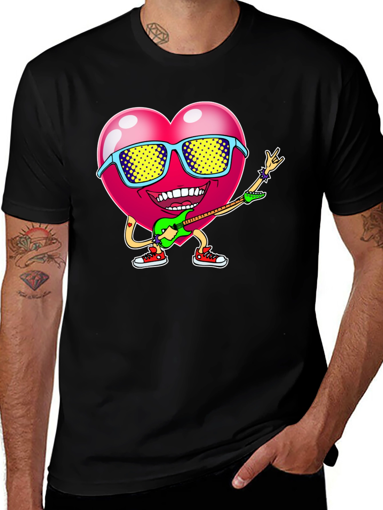 Variant 8 of Rocking Heart Graphic Tee - Black