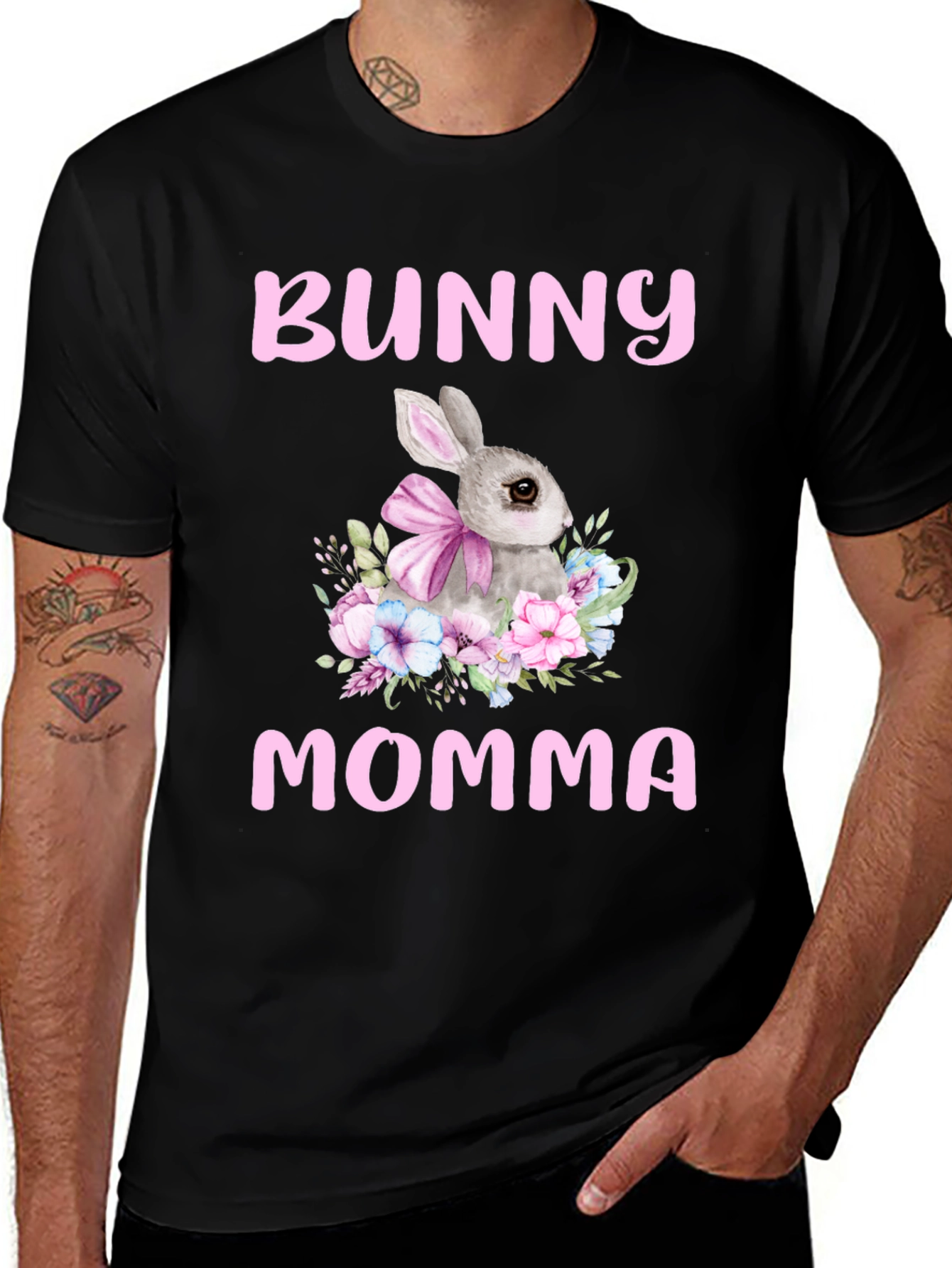 Bunny Momma T-Shirt - Easter Rabbit Floral Design