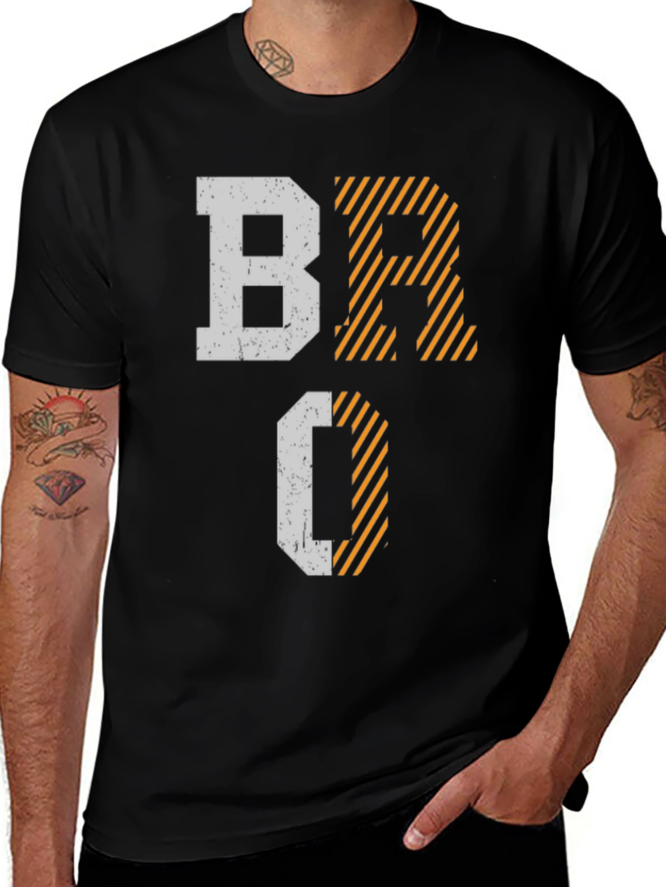 Variant 16 of Men's Black "BRO" Graphic Tee Shirt