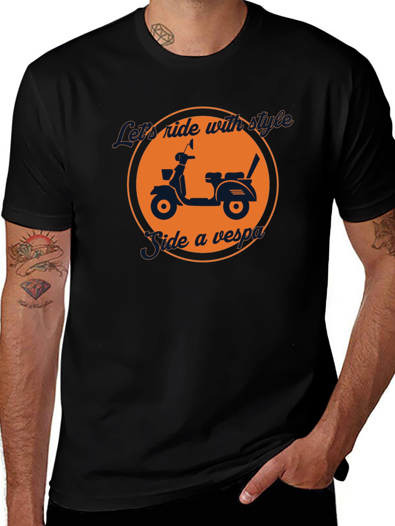 Ride Vespa Style T-Shirt - Vintage Scooter Graphic Tee
