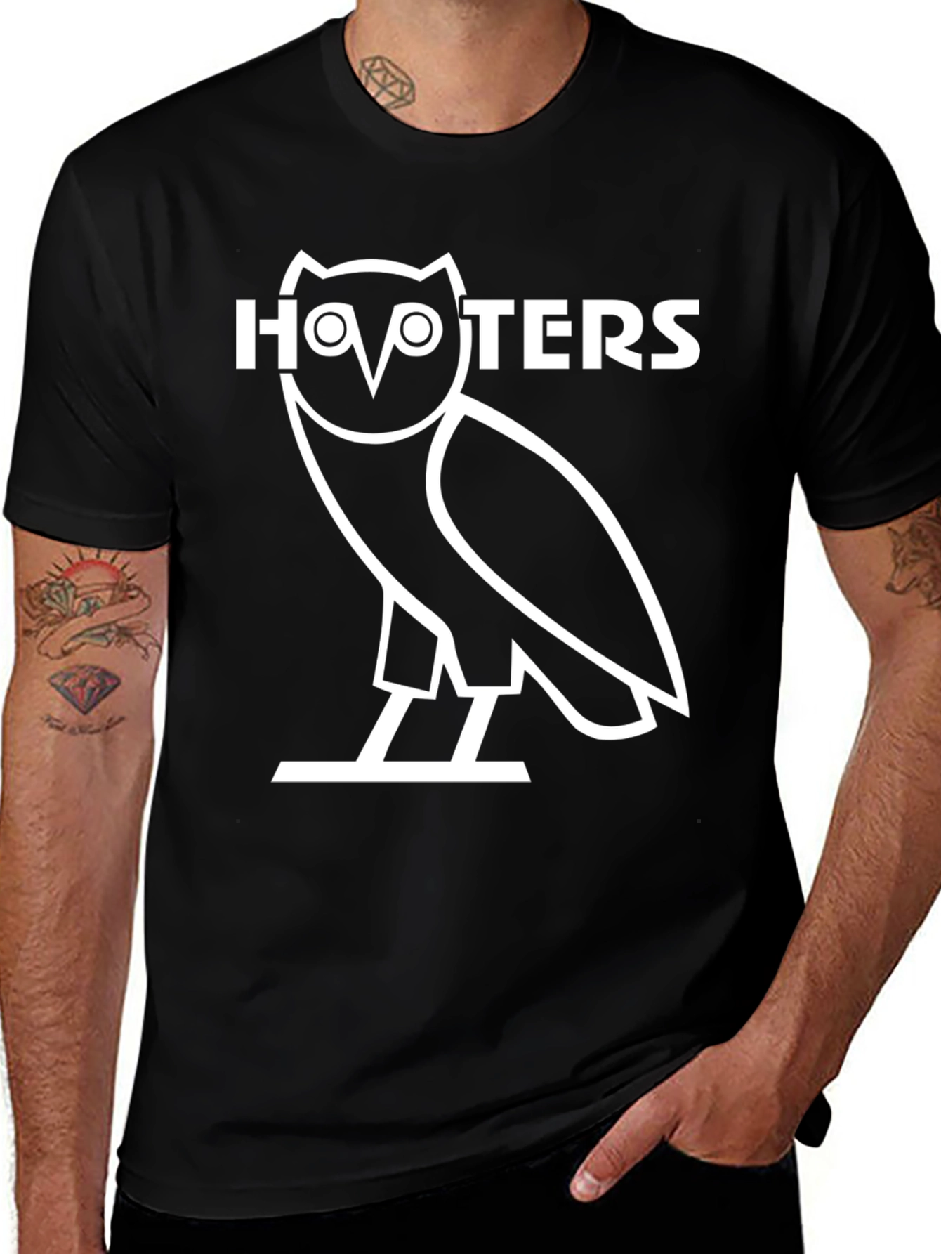 Hooters Owl Logo Black T-Shirt