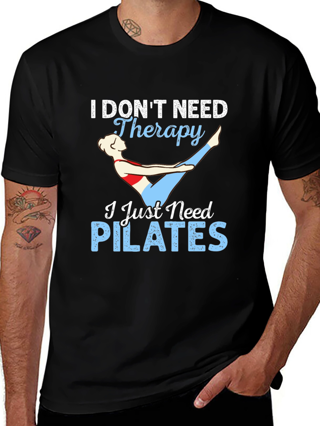 Black Pilates Therapy Graphic T-Shirt main image