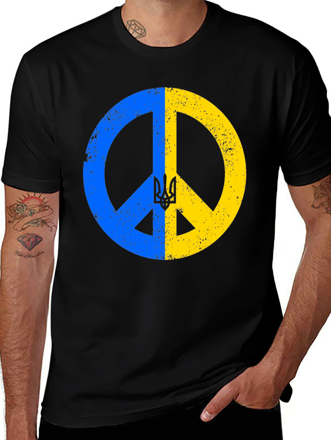Ukraine Peace Symbol Graphic Tee