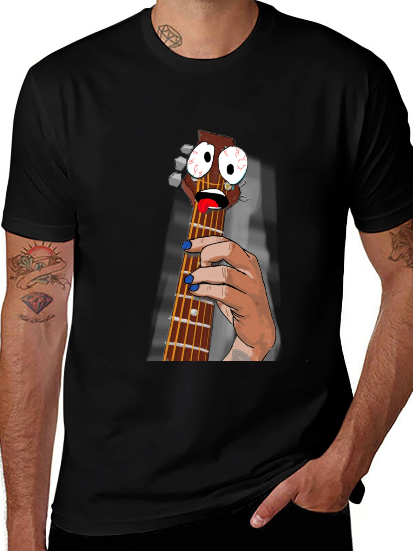 Variant 12 of Cartoon Ukulele T-Shirt -  Fun, Unique Design