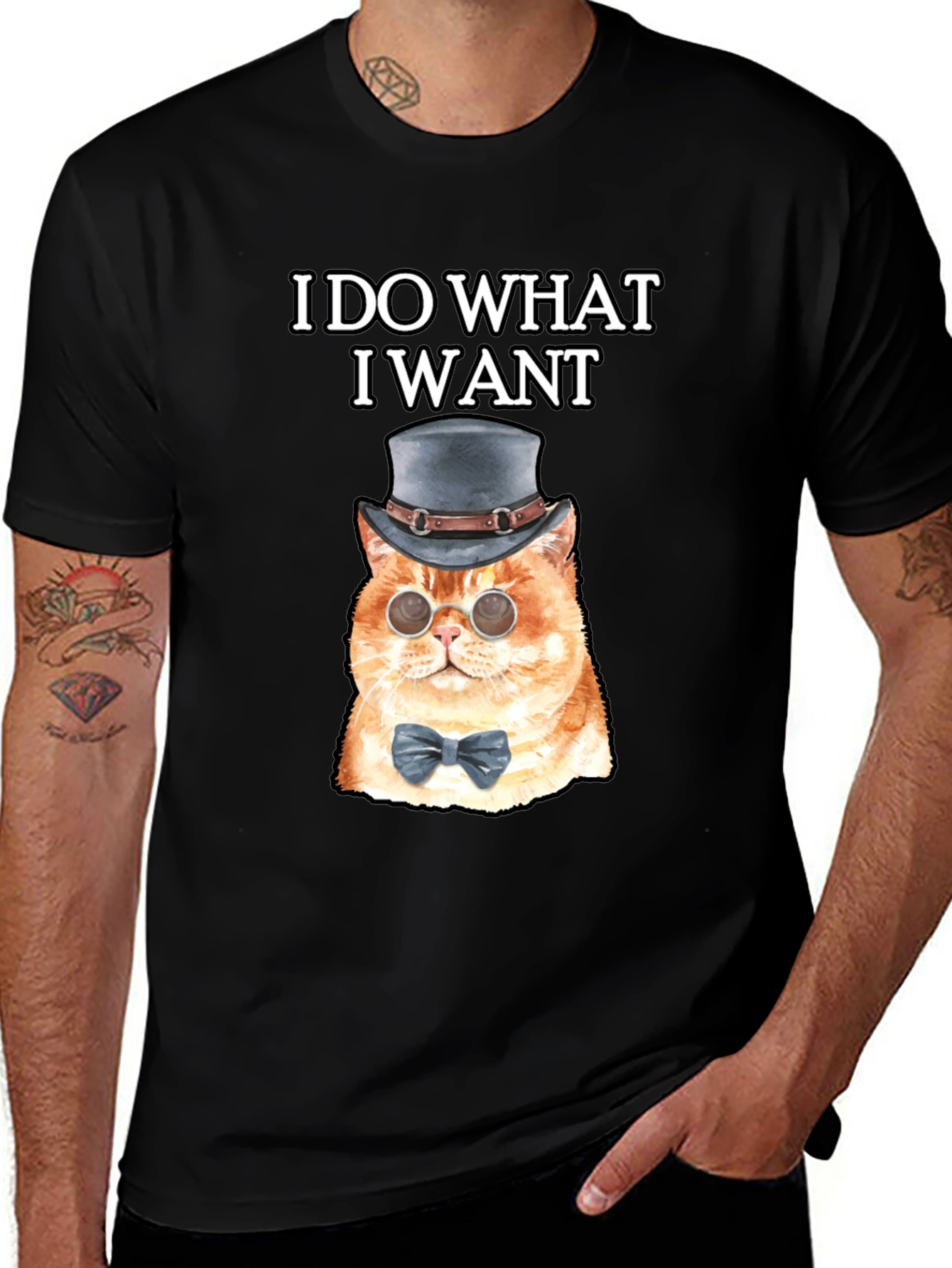 I Do What I Want Steampunk Cat Graphic T-Shirt