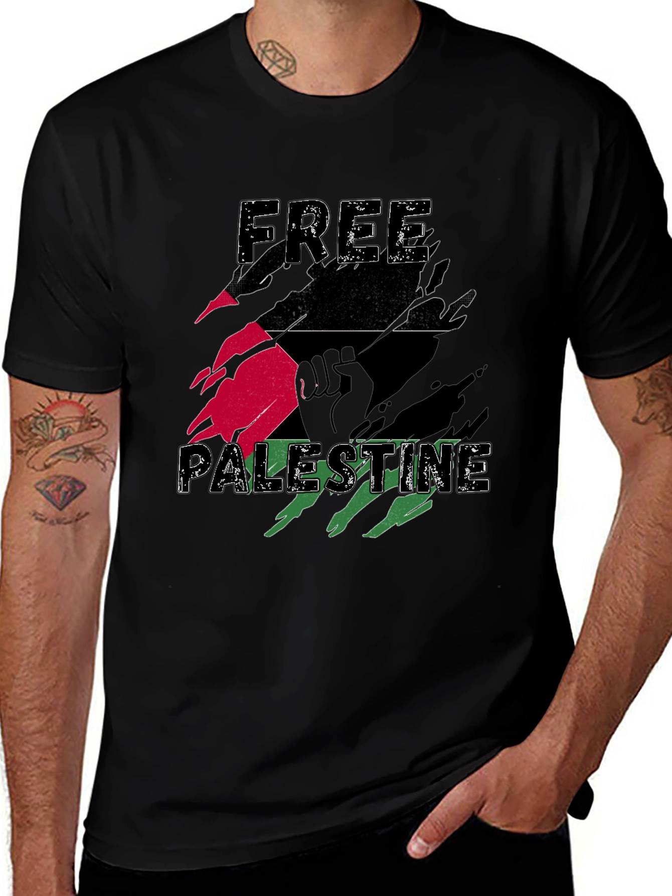 Free Palestine Graphic Tee - Black