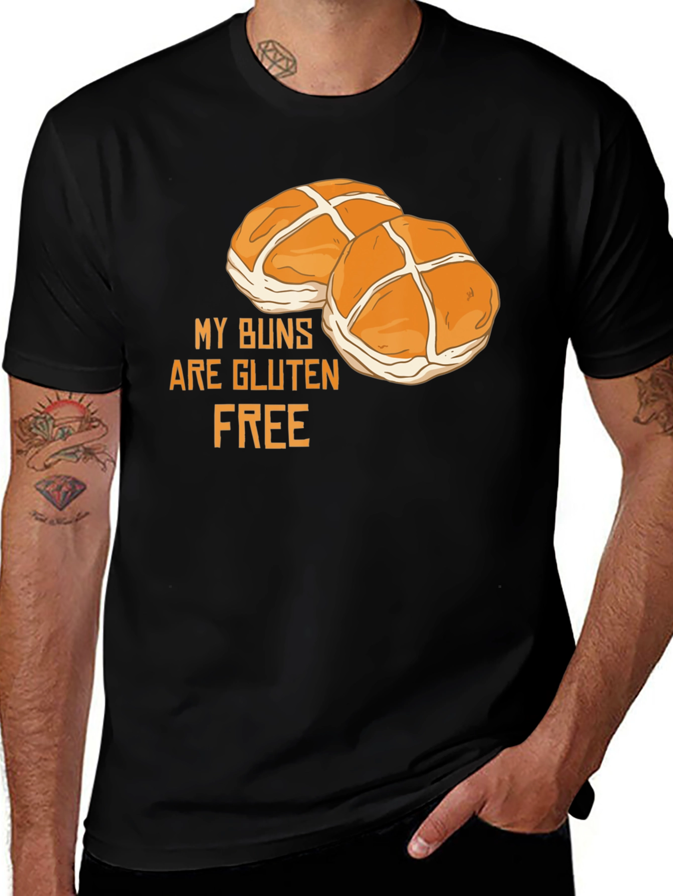 Gluten Free Buns Graphic Tee - Funny Foodie Shirt