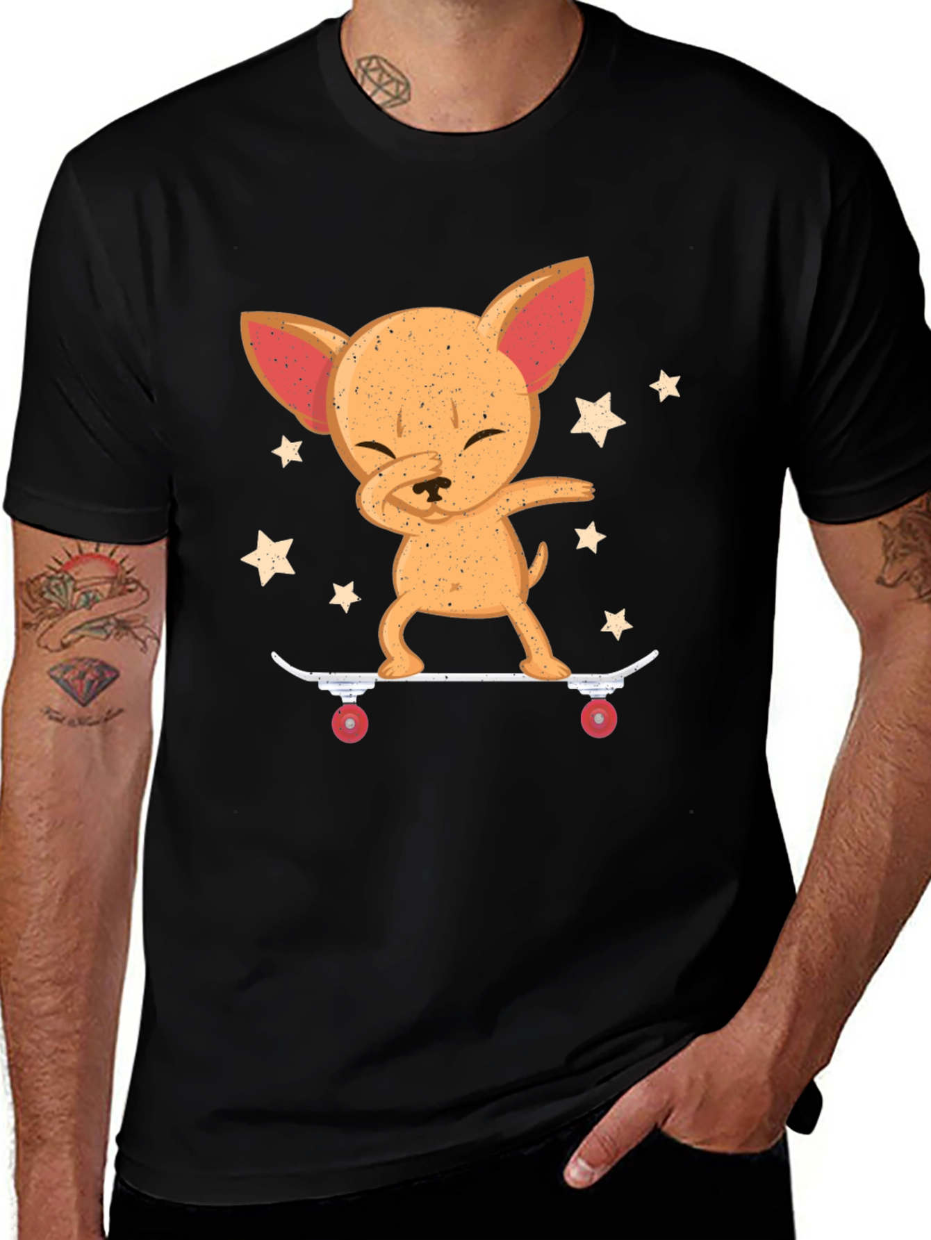 Variant 15 of Dabbing Chihuahua Skateboard T-Shirt