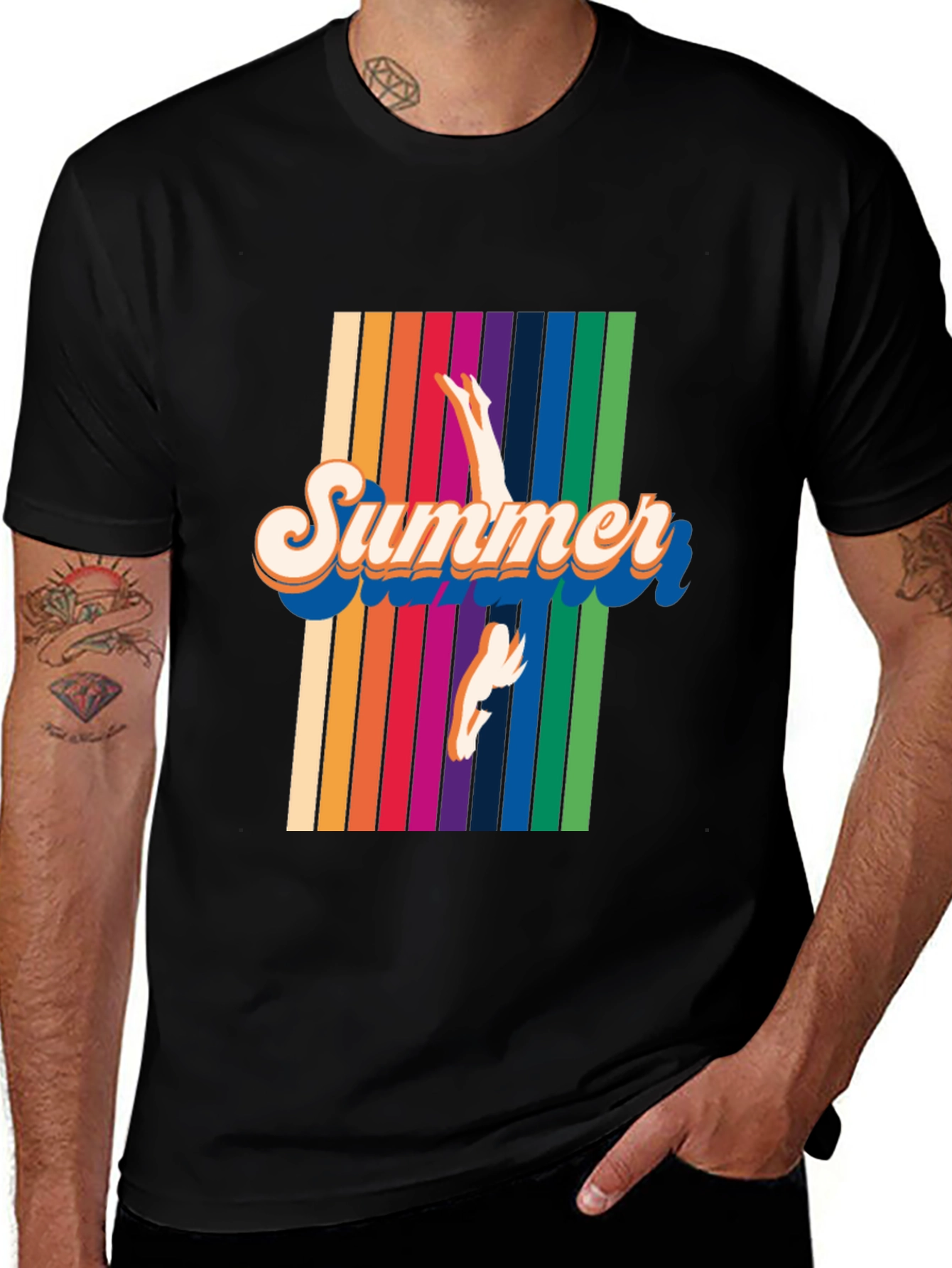 Retro Summer Diver Graphic T-Shirt