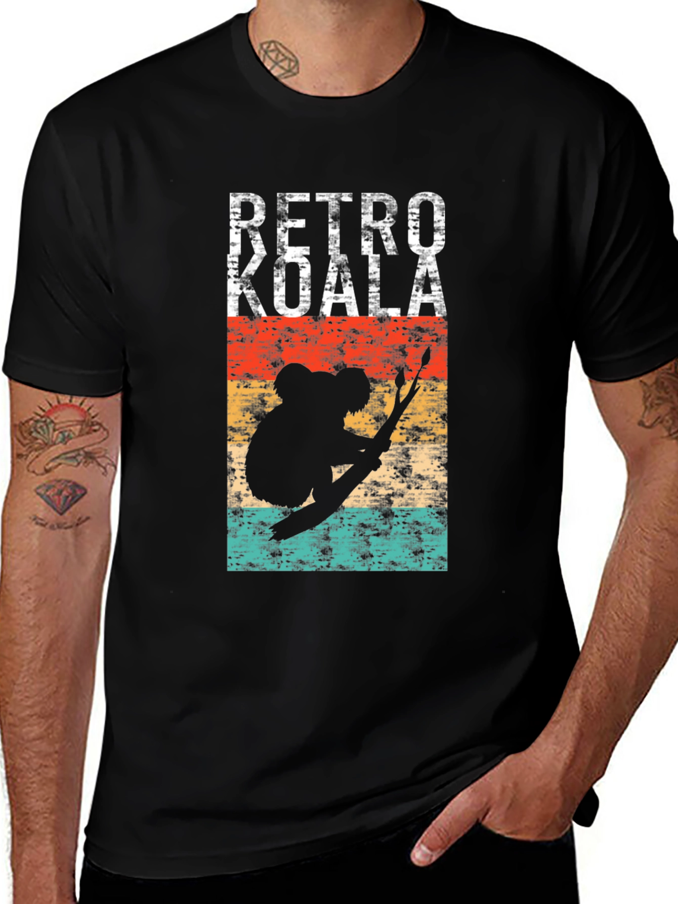 Variant 7 of Retro Koala Graphic T-Shirt - Black