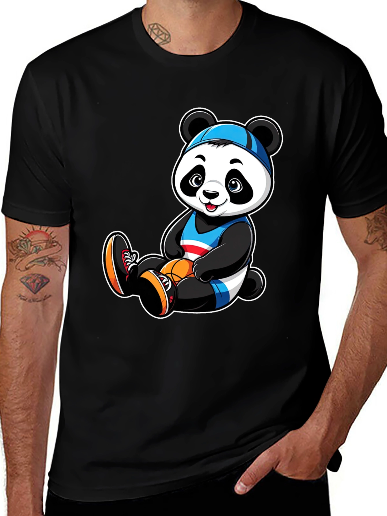 Variant 6 of Panda Basketball T-Shirt - Cartoon Bear with Ball