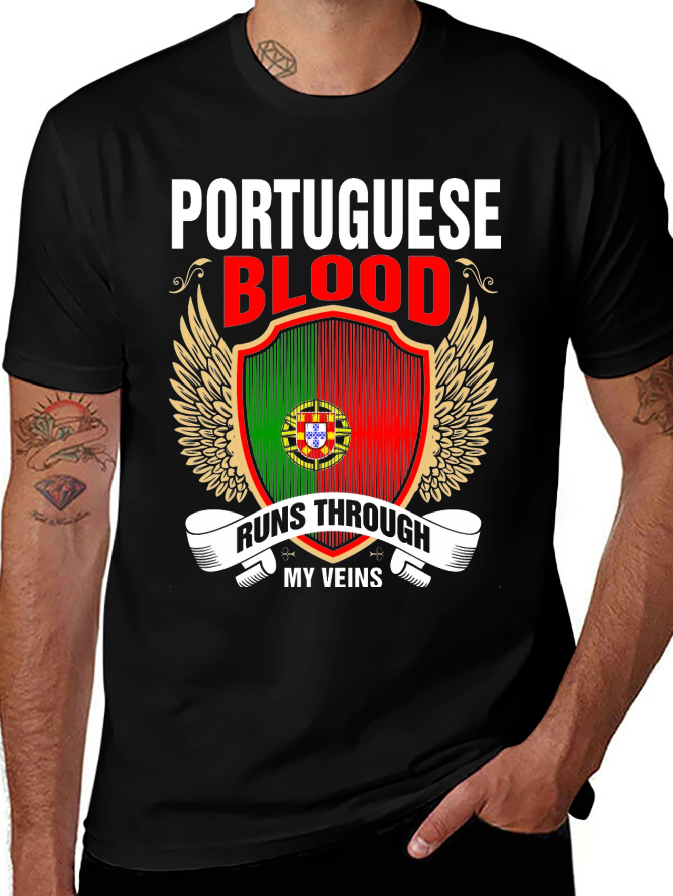 Portuguese Blood Runs Through My Veins Graphic Tee