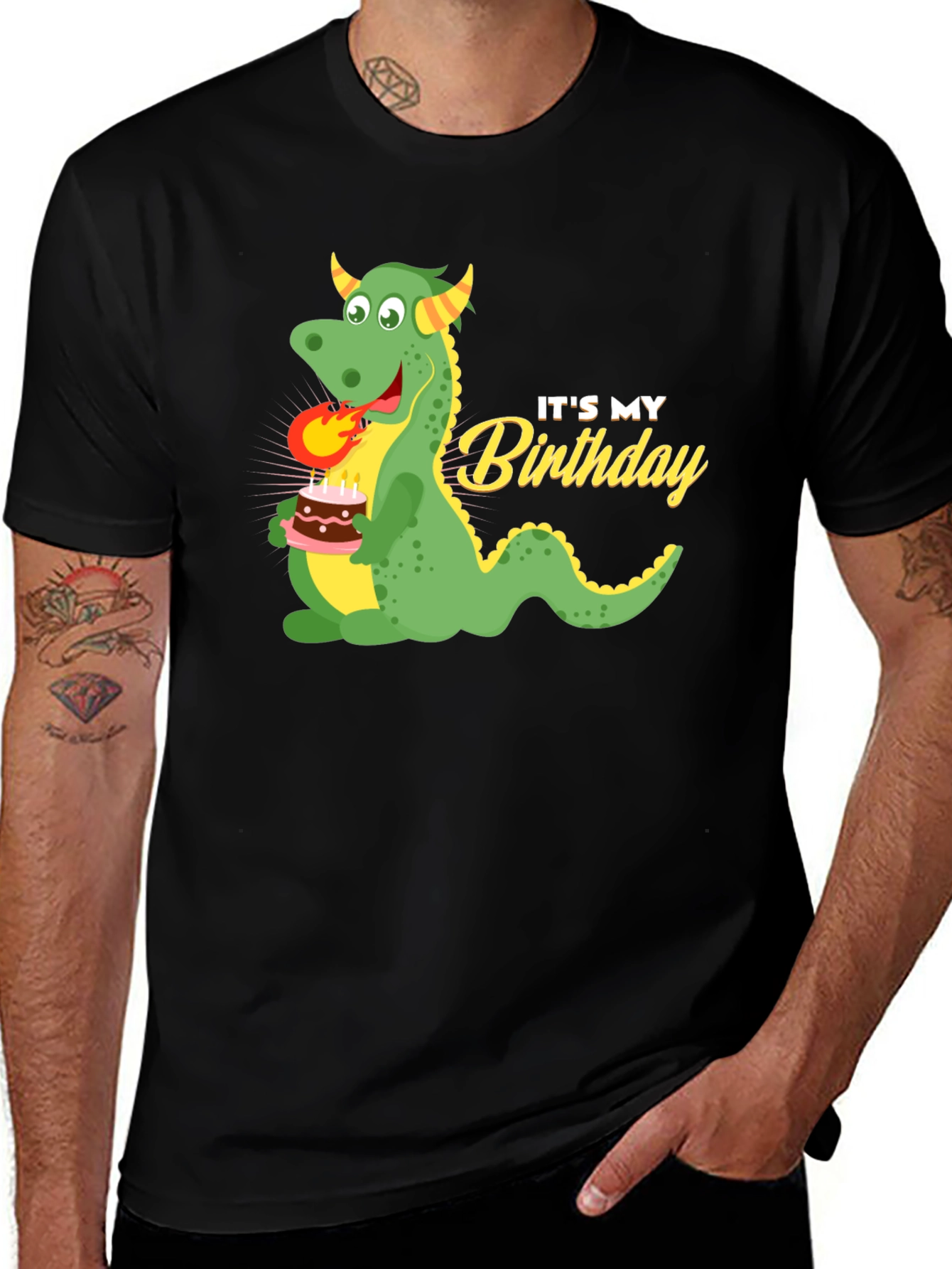 Variant 6 of It's My Birthday Dragon Graphic Tee