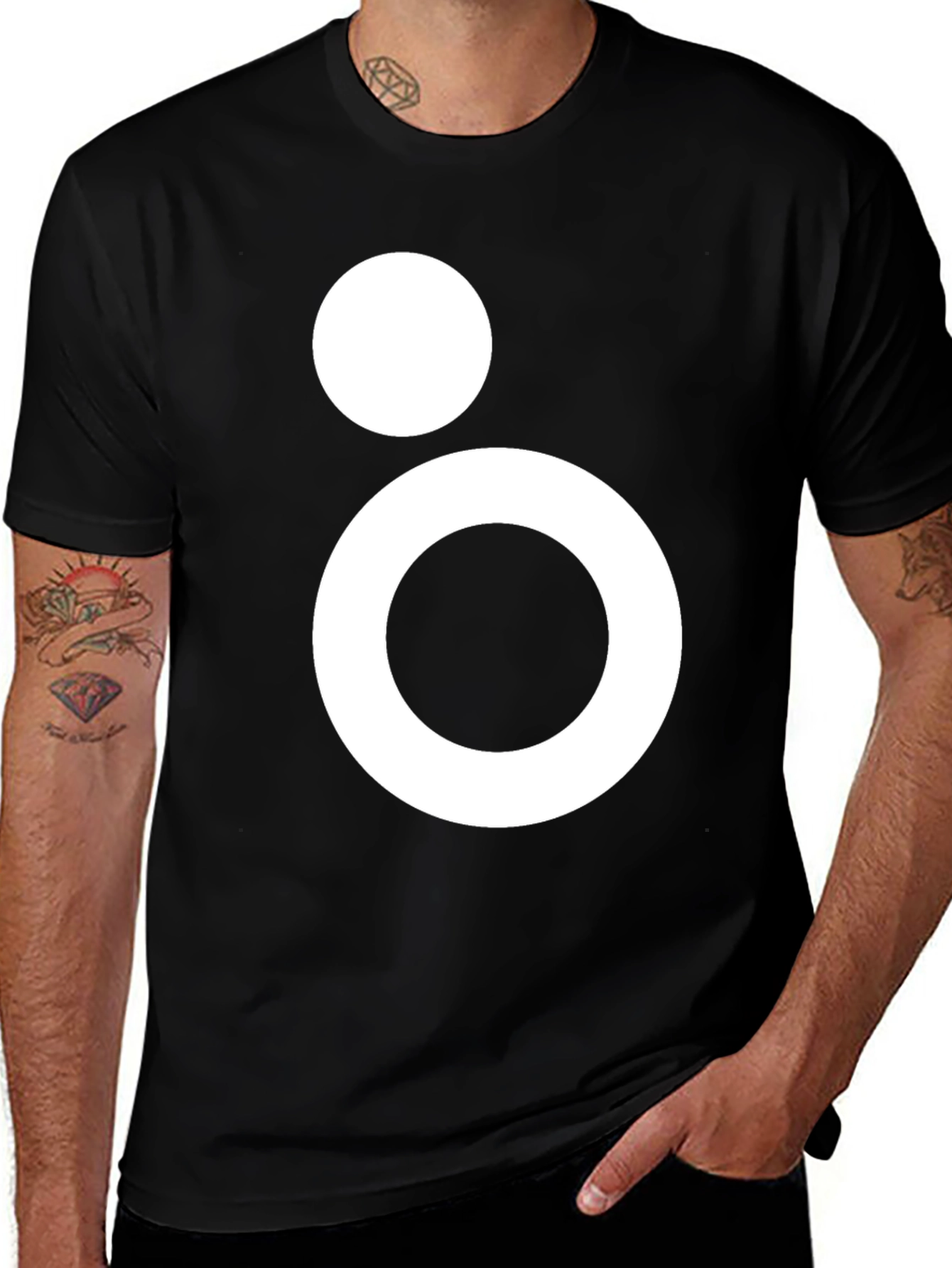 Variant 15 of Modern Geometric Graphic Tee - Black Casual T-Shirt