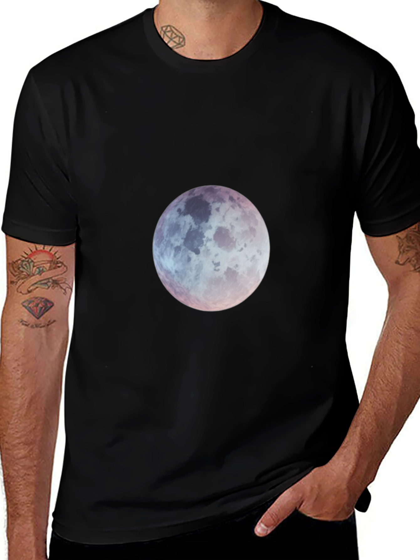 Variant 3 of Lunar Graphic Tee - Black Cotton T-Shirt