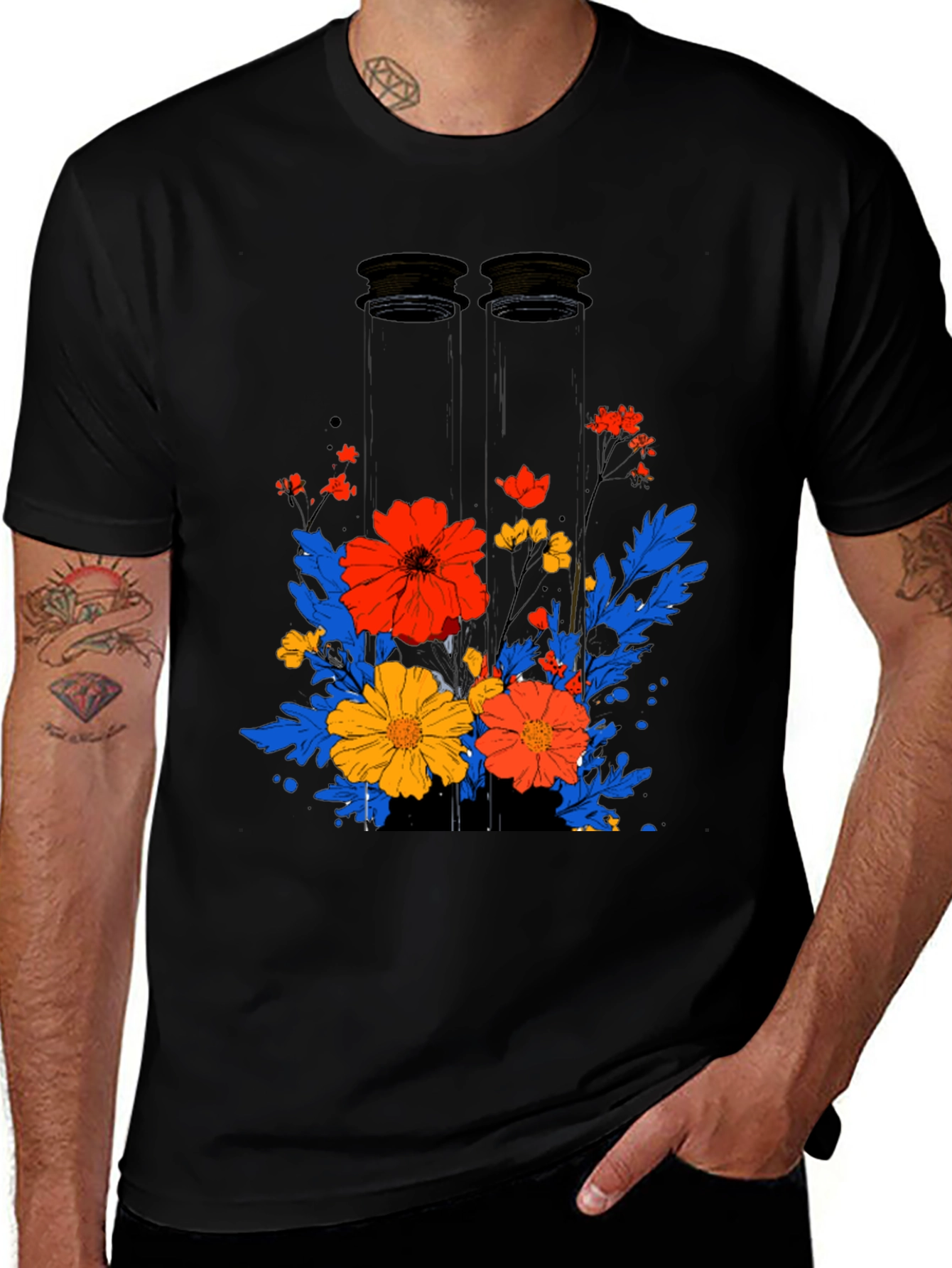 Variant 7 of Floral Black Graphic Tee