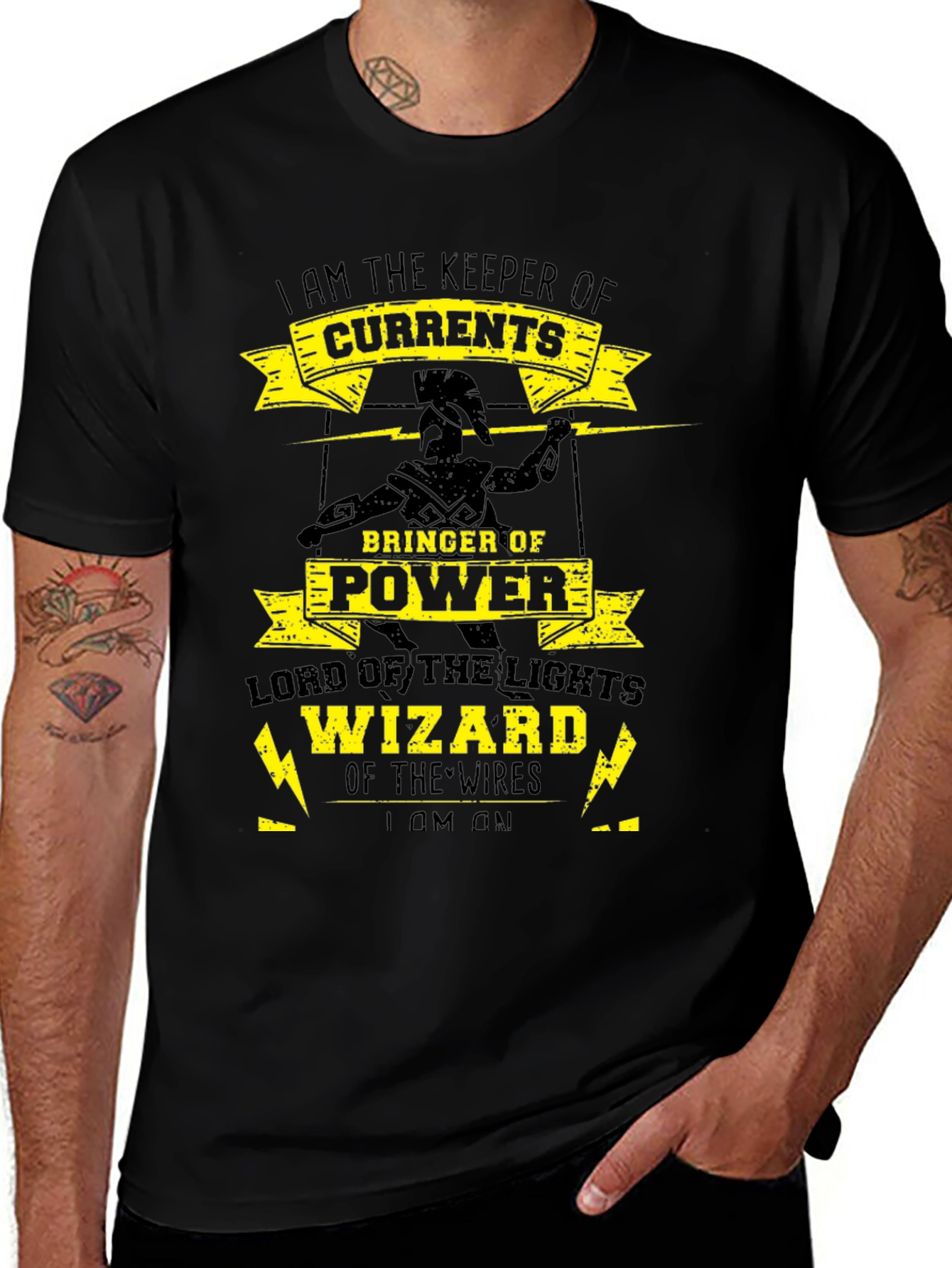 Variant 23 of Electrician Wizard T-Shirt - Keeper of Currents