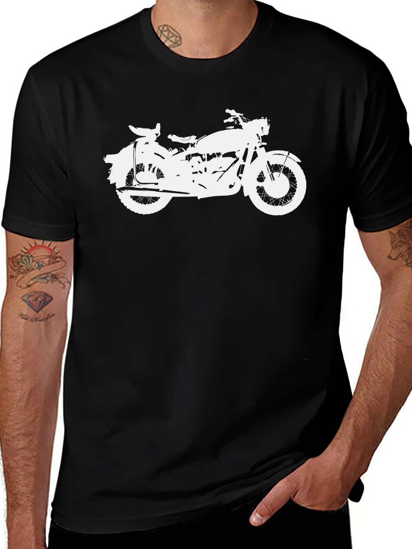 Variant 26 of Vintage Motorcycle Graphic Tee - Classic Black T-Shirt