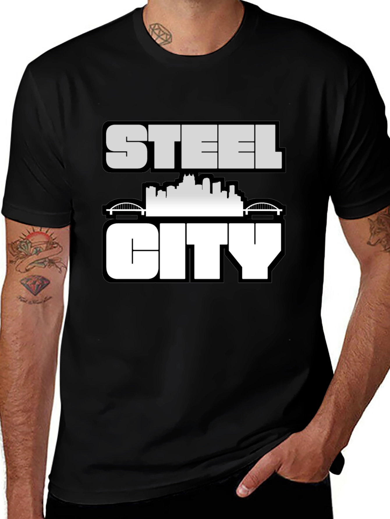 Variant 17 of Steel City Graphic Tee - Black