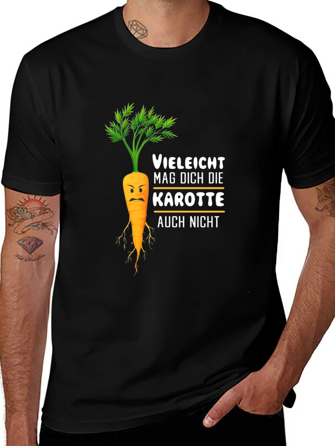 Variant 5 of Funny Carrot Graphic Tee - Vielleicht Mag Dich Die Karotte