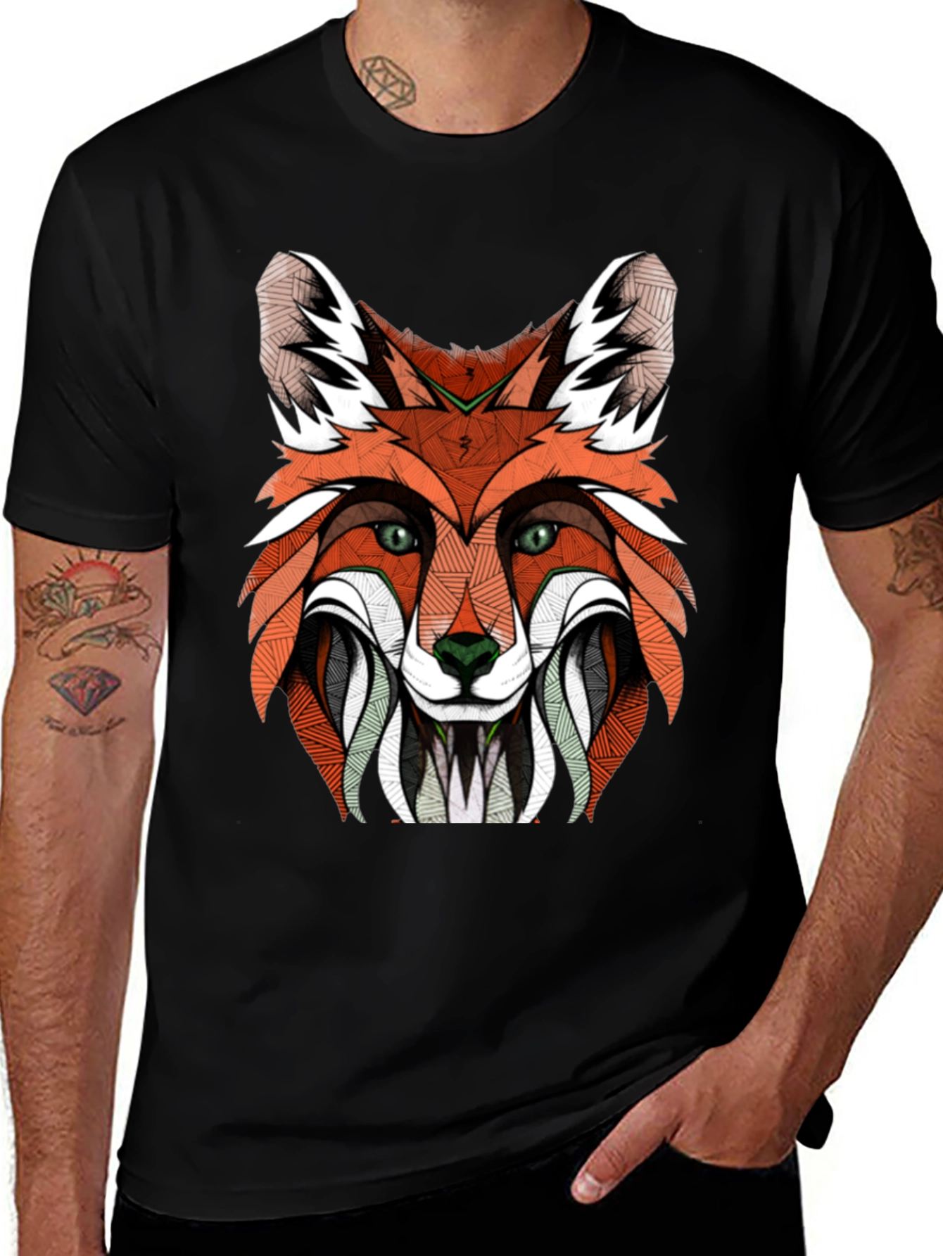 Variant 13 of Fox Graphic Print Black T-Shirt