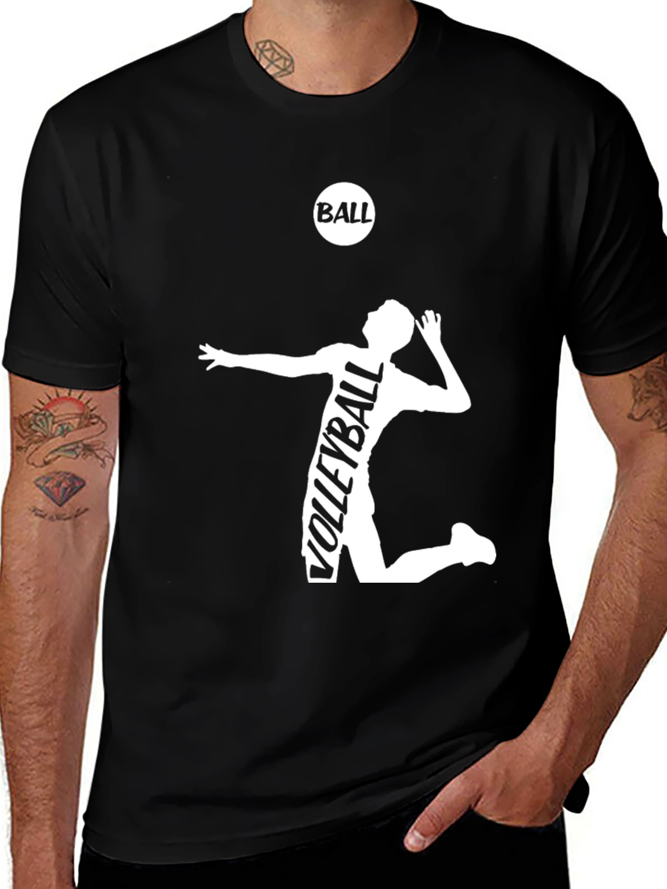 Volleyball Graphic Tee - Black