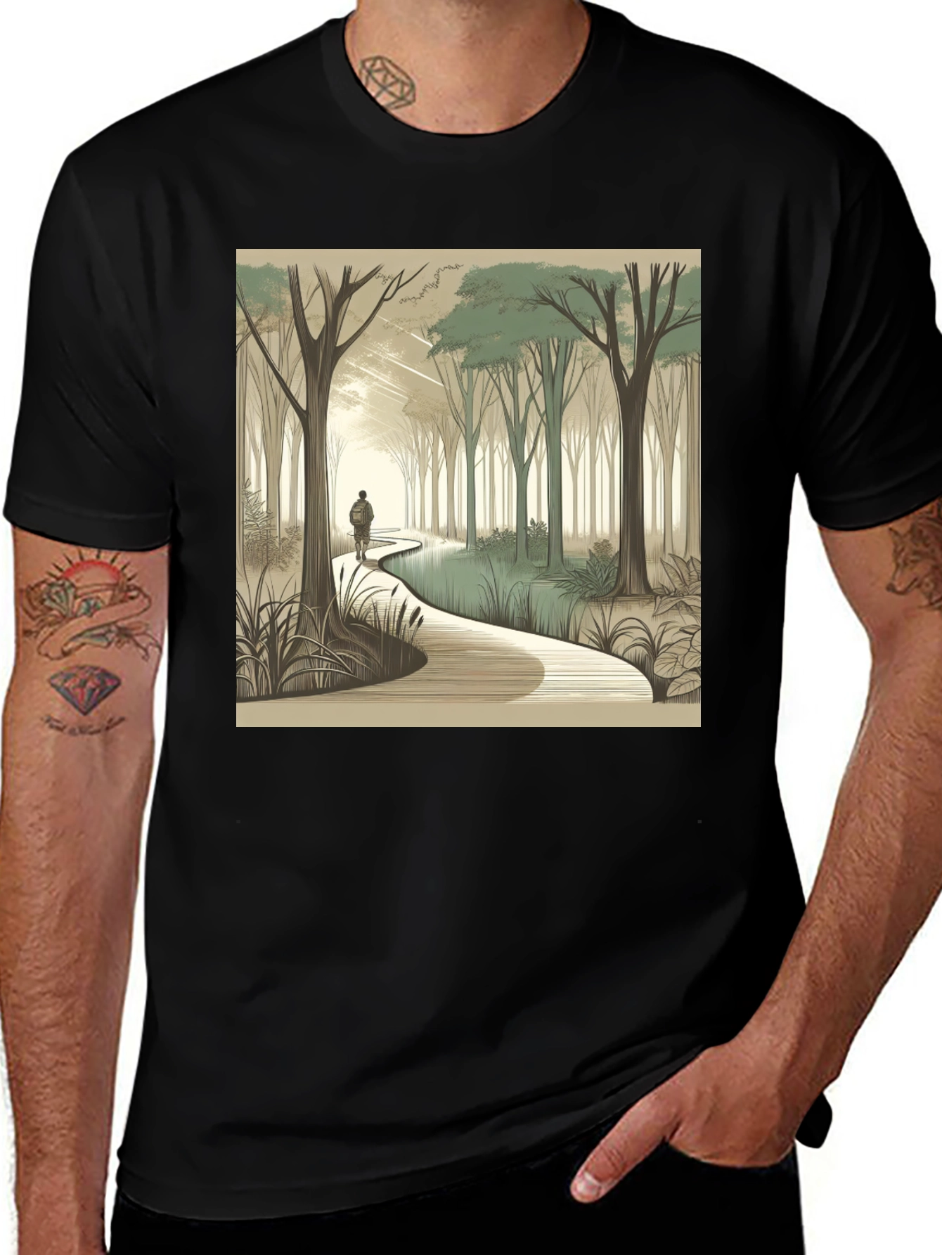 Variant 7 of Nature Walk Graphic Tee - Black