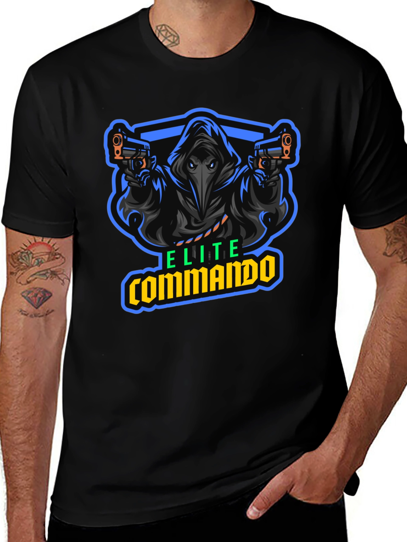 Variant 29 of Elite Commando Graphic T-Shirt - Black