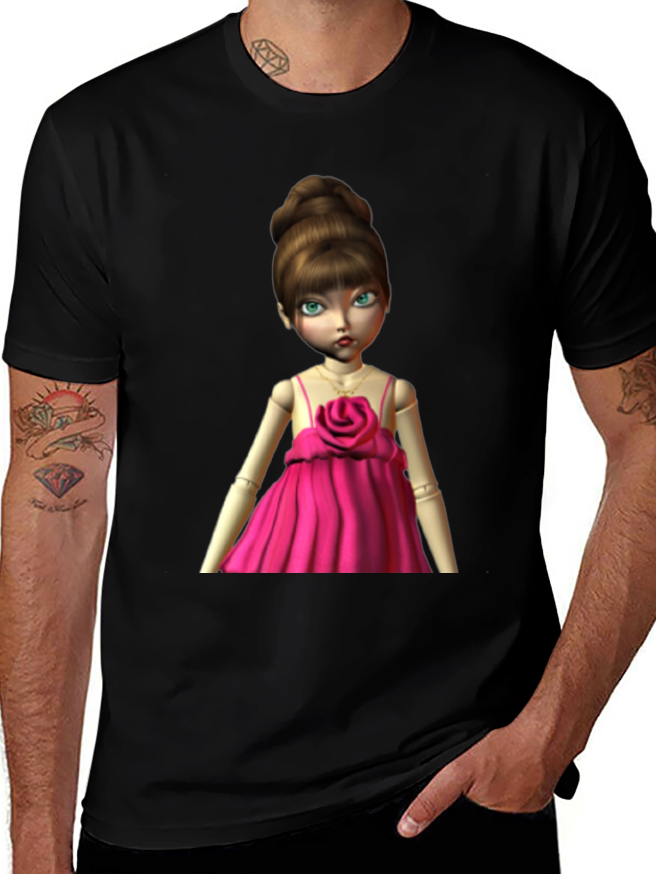 Variant 21 of Doll in Pink Dress Graphic T-Shirt