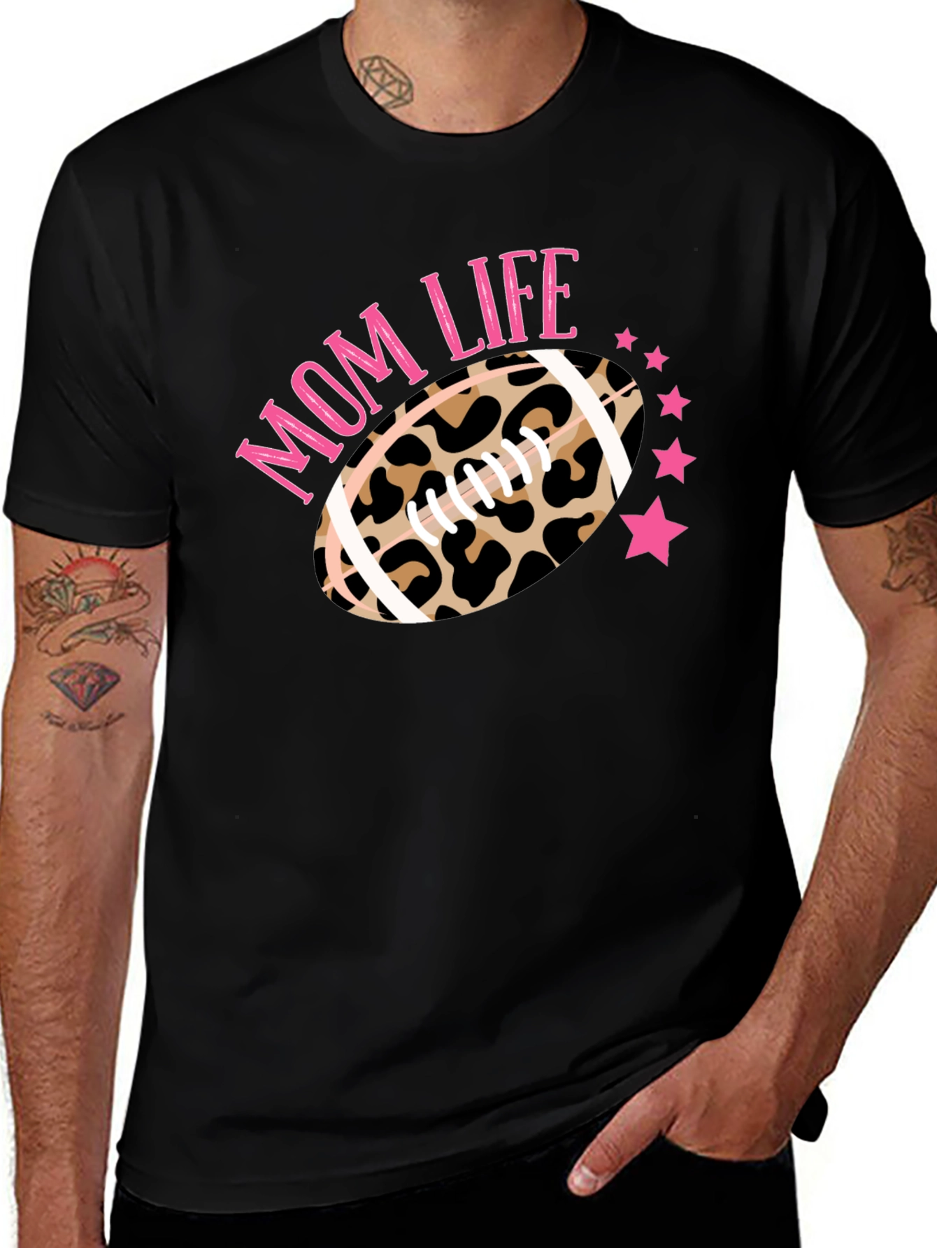 Variant 6 of Mom Life Leopard Football T-Shirt