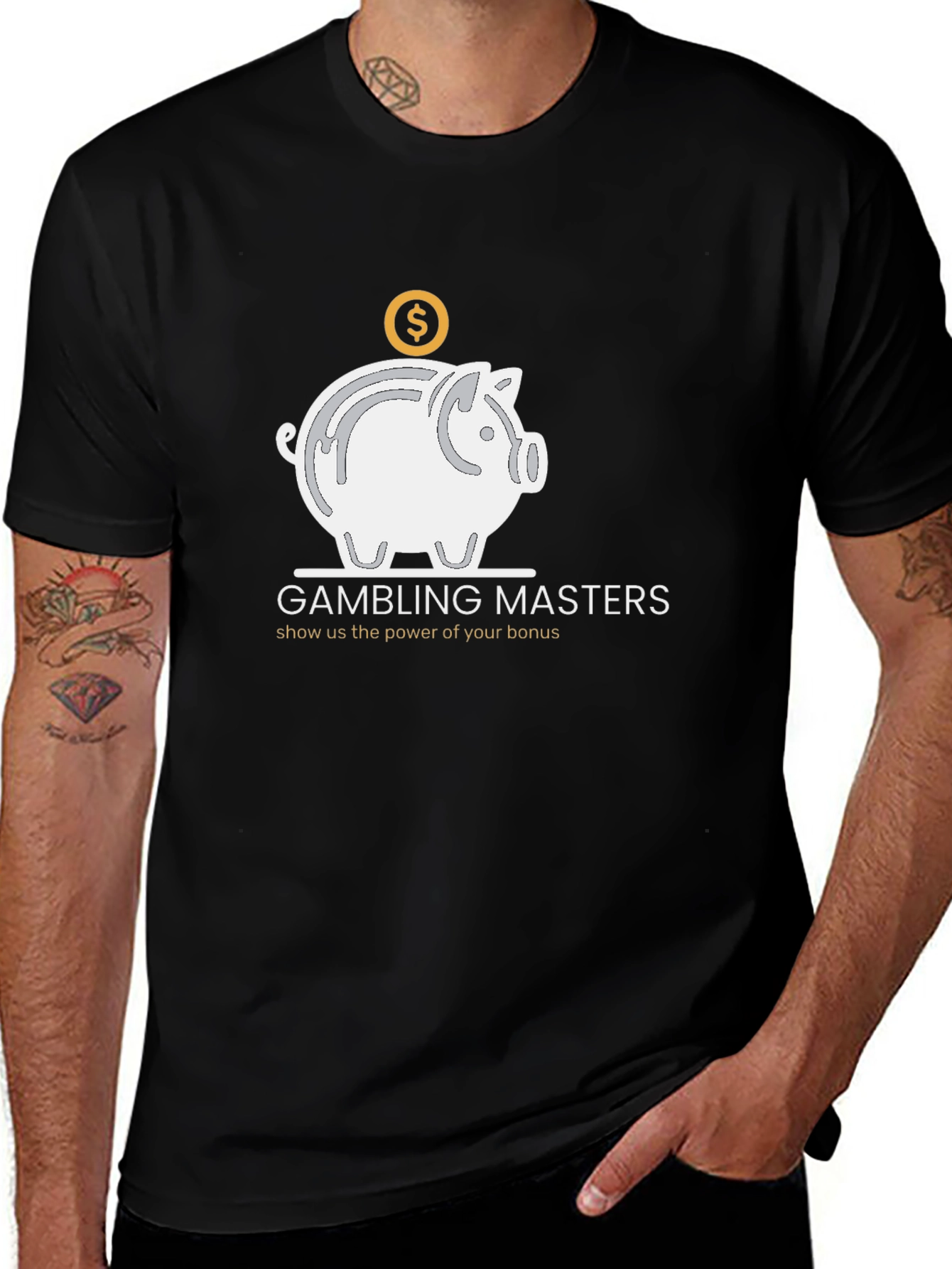 Variant 26 of Gambling Masters Piggy Bank T-Shirt