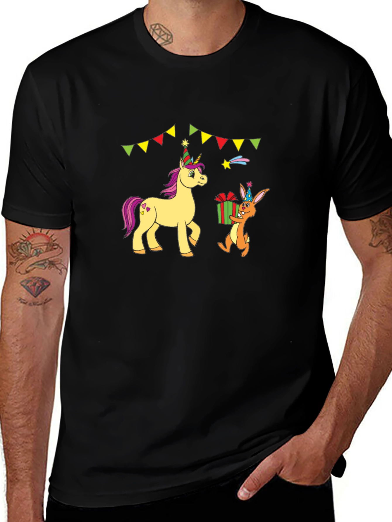 Variant 18 of Birthday Unicorn & Rabbit T-Shirt