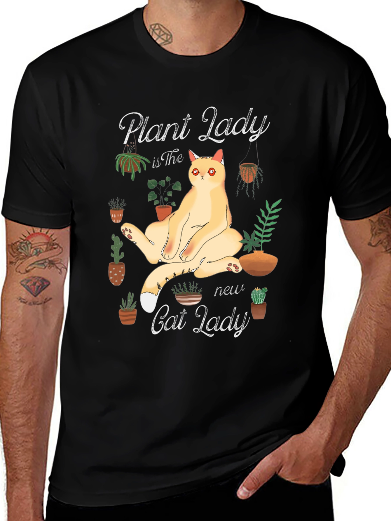 Plant Lady Cat Graphic Tee