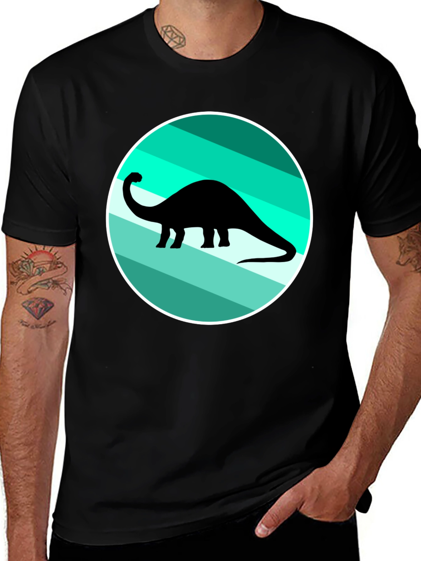 Variant 28 of Dino Circle Graphic T-Shirt - Casual Cool