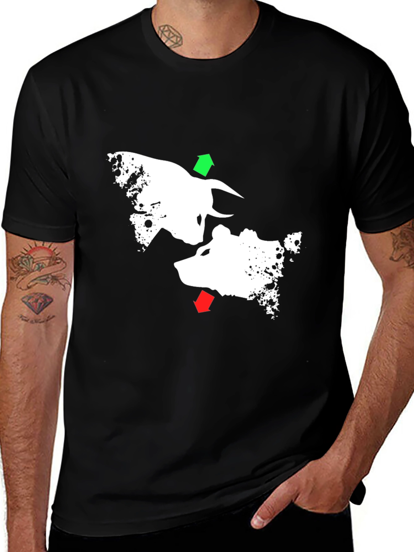 Variant 21 of Bull and Bear Graphic Tee - Stock Market T-Shirt