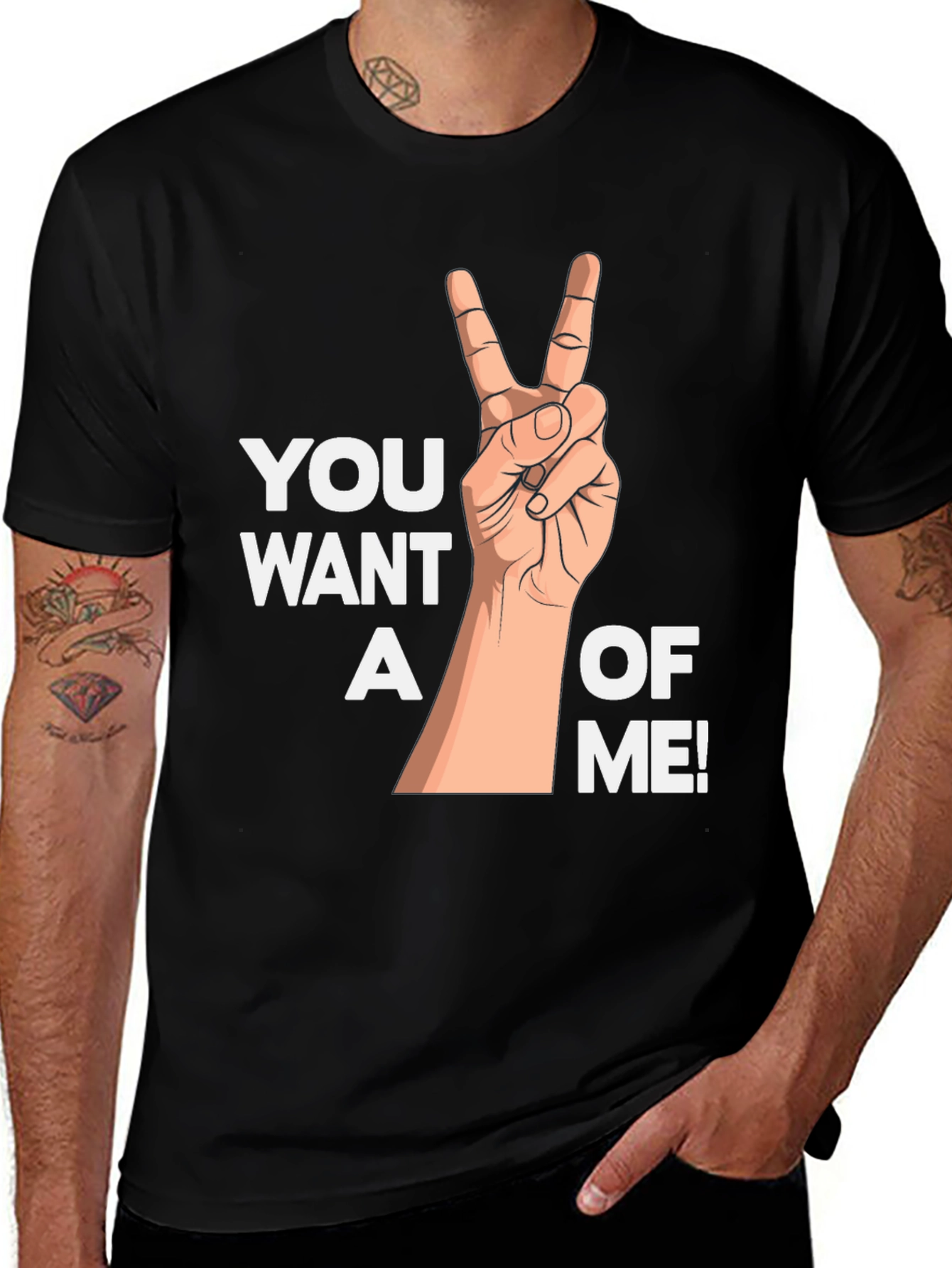 Variant 22 of Peace Sign Graphic T-Shirt - Want A Piece of Me