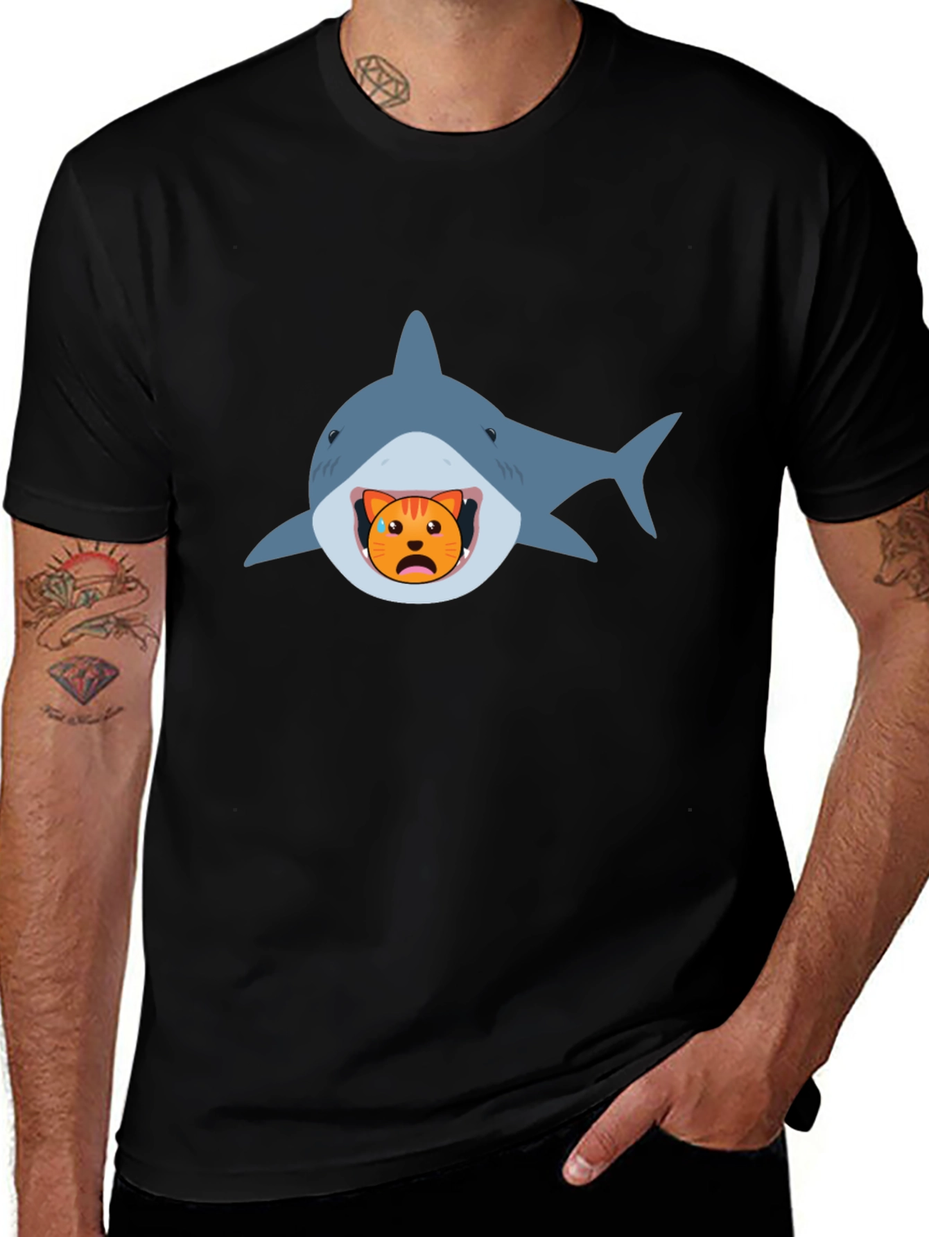 Variant 22 of Shark Cat T-Shirt - Funny Cartoon Graphic Tee