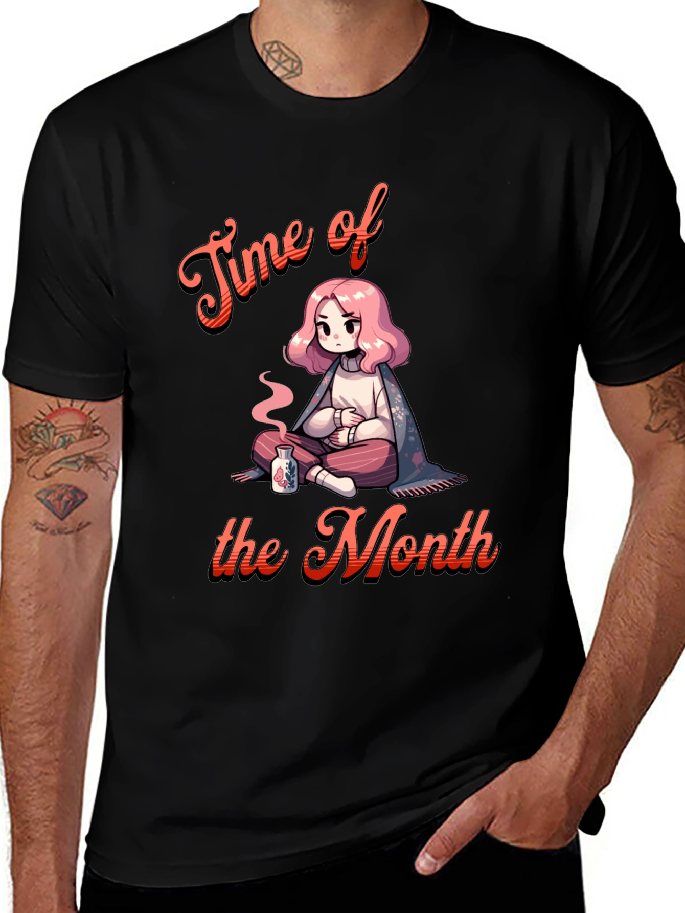 Variant 2 of Time of the Month Cartoon Graphic T-Shirt