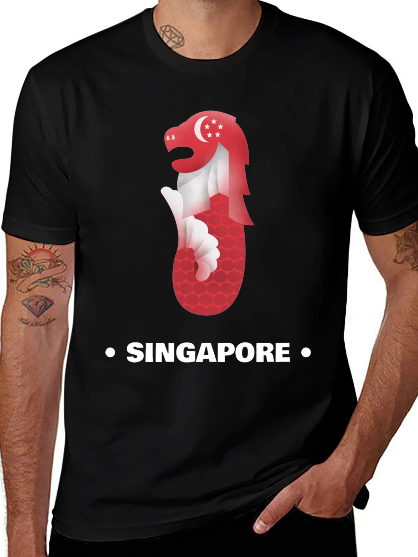 Singapore Merlion Graphic Tee