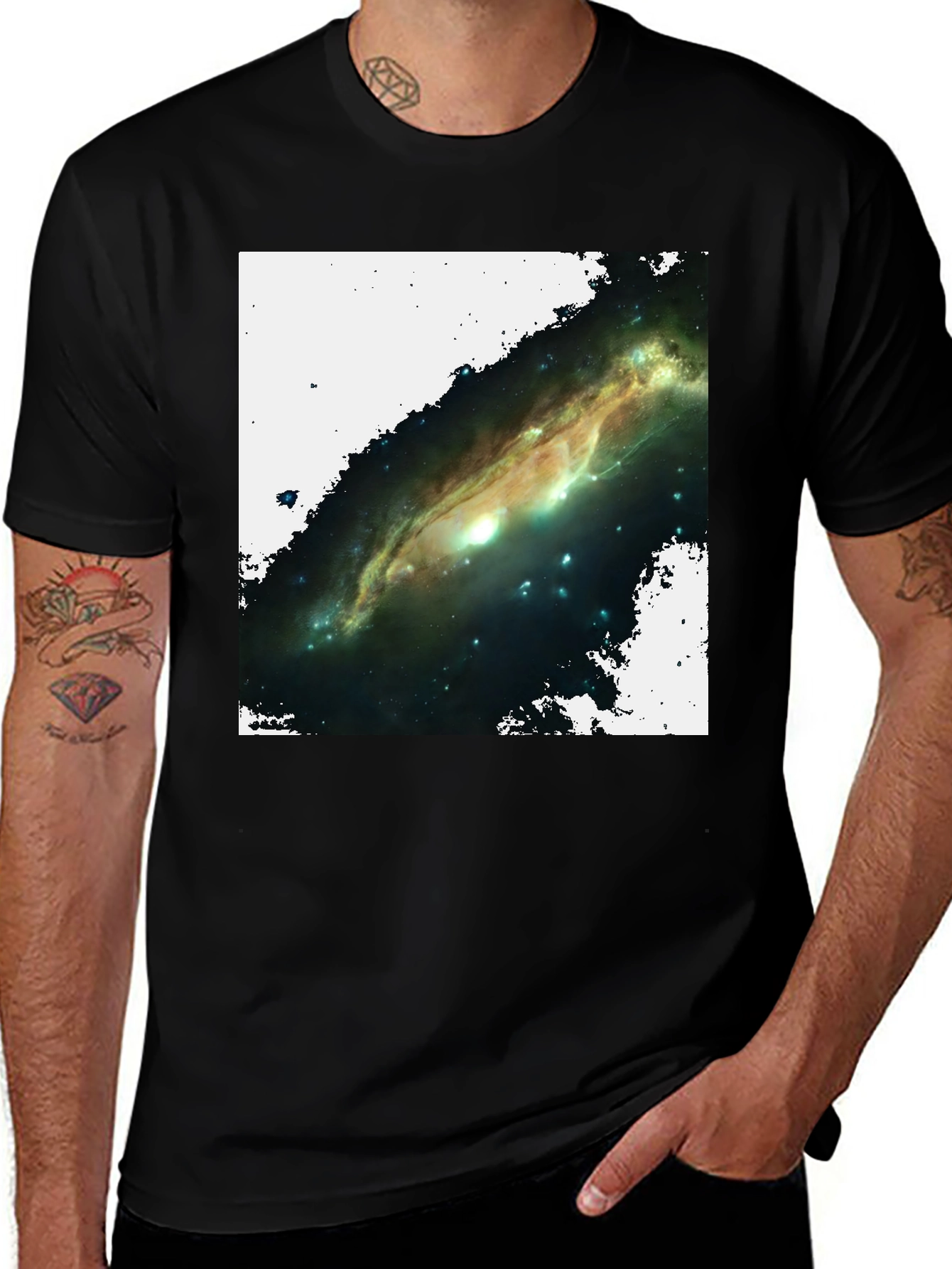Galaxy Graphic T-Shirt - Black Cotton Blend