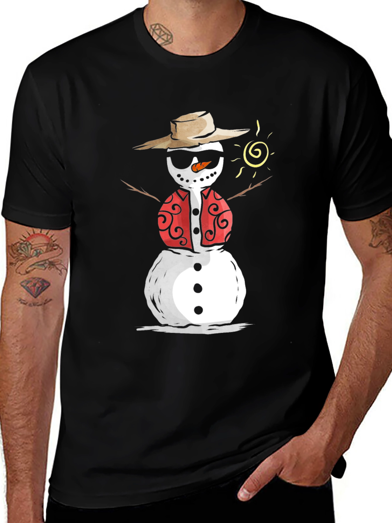 Tropical Snowman Graphic Tee
