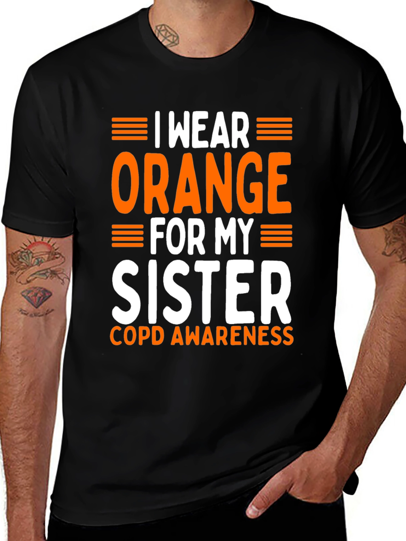 Variant 17 of I Wear Orange For My Sister COPD Awareness T-Shirt