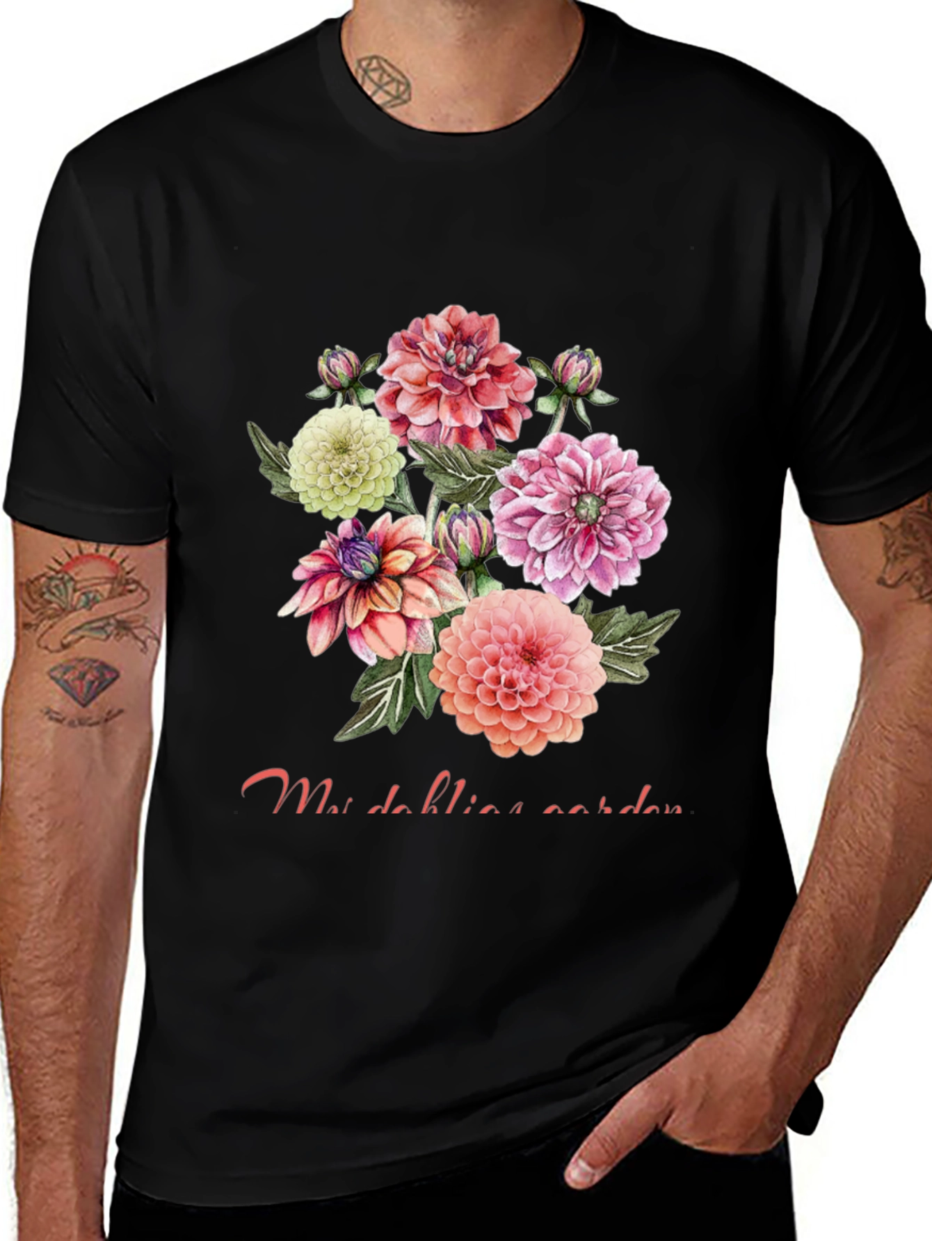 Variant 30 of Floral Dahlia Garden Graphic Tee