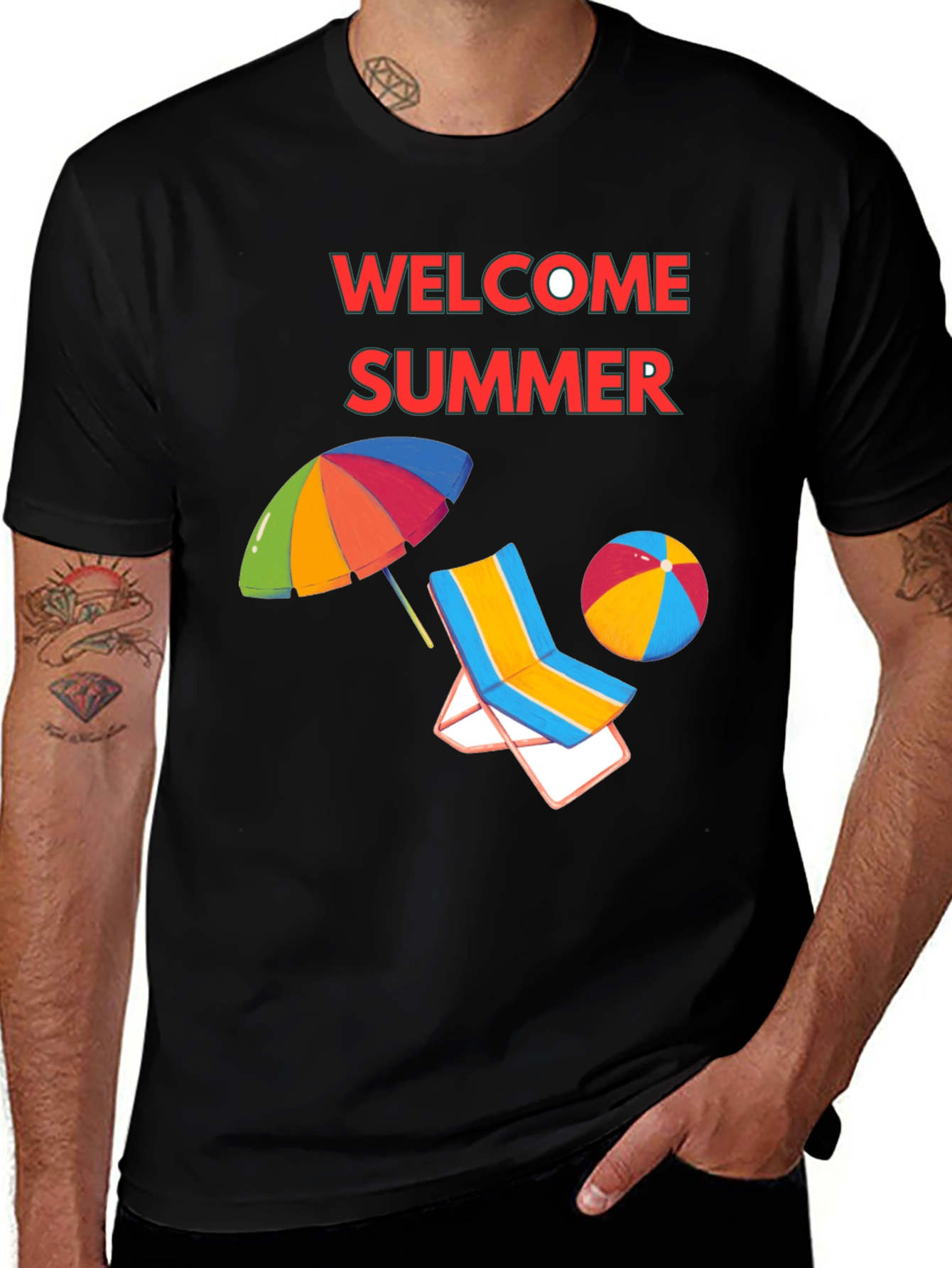 Variant 21 of Welcome Summer Black T-Shirt