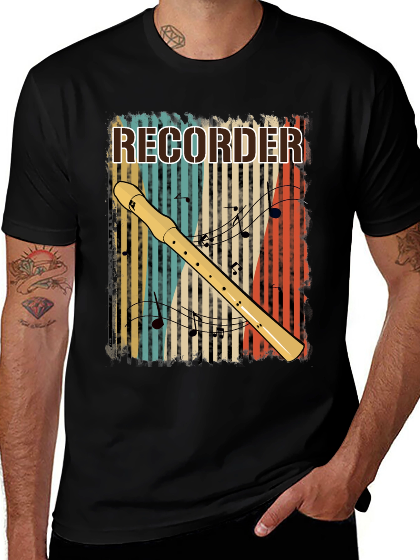 Variant 2 of Retro Recorder Music T-Shirt