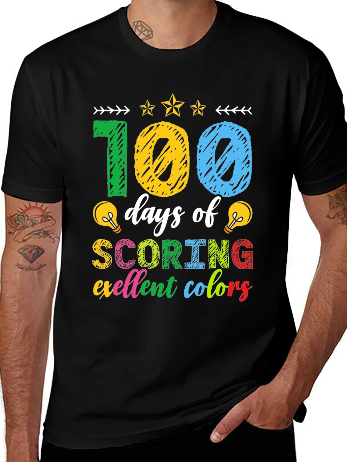 100 Days of School T-Shirt - Colorful Design