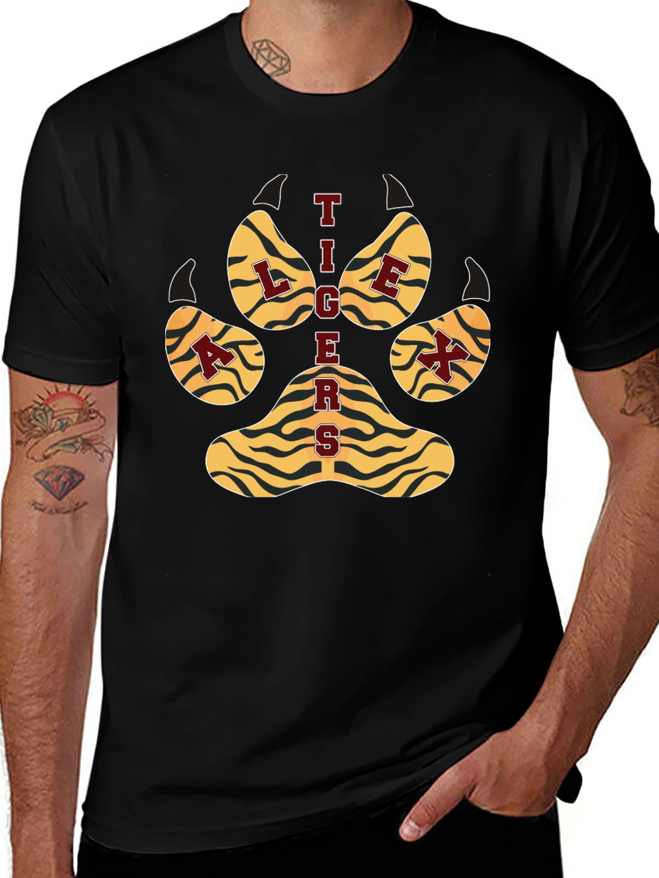 Tigers Paw Print Graphic T-Shirt