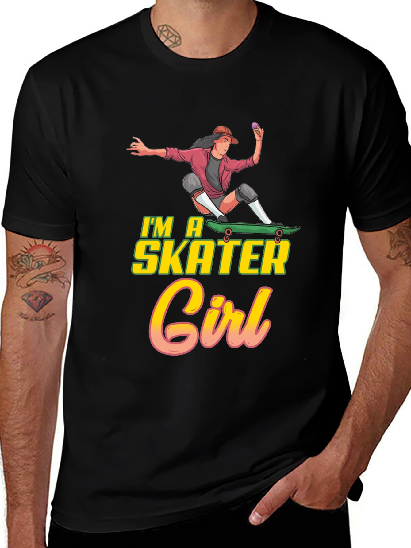 Variant 16 of I'm a Skater Girl Black T-Shirt